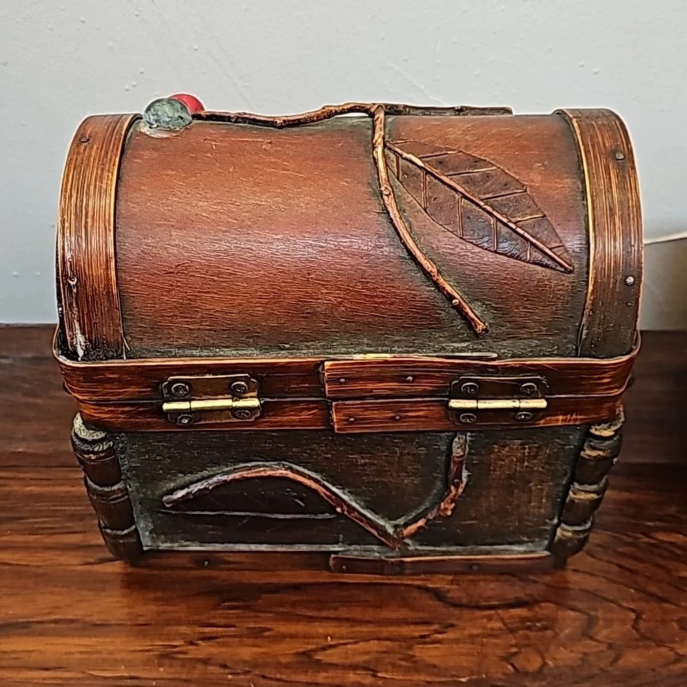 3 vintage wooden boxes with metal hinges and latch closures trinket storage - Picture 6 of 16